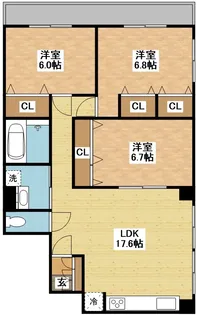 シャル夢館 白鳥【3階】の間取り