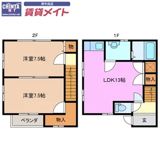 三重県津市河芸町影重【一戸建】の間取り