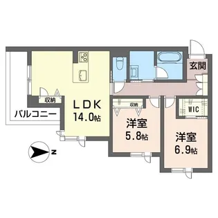 フォンターナYU【3階】の間取り