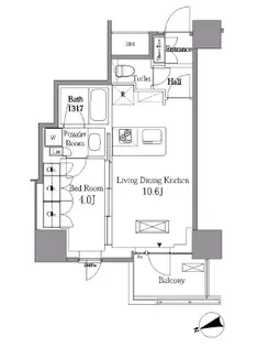 レジディアタワー目黒不動前【18階】の間取り