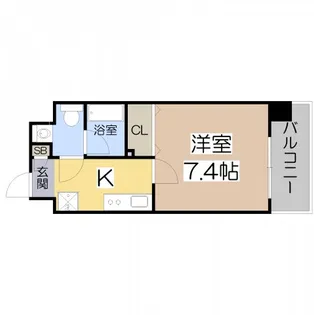 リアーレ北田辺【7階】の間取り