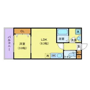 ジーメゾン海老名門沢橋【1階】の間取り