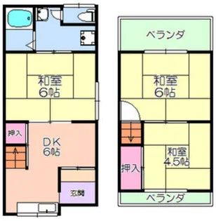 大阪府大阪市東住吉区公園南矢田4【一戸建】の間取り