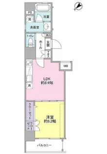 東京都中央区築地3【マンション】の間取り