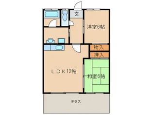 シバタハイツVI【1階】の間取り