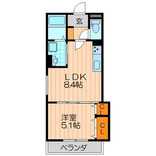 クリエオーレ桜園II【1階】の間取り