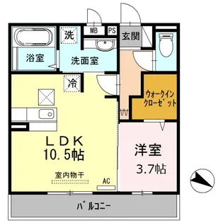 広島県福山市引野町4【アパート】の間取り