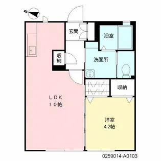 アベニュー大財【1階】の間取り