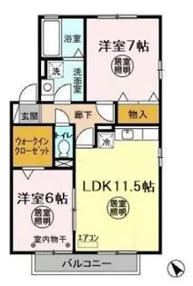 ロイヤルガーデン高萩B【2階】の間取り