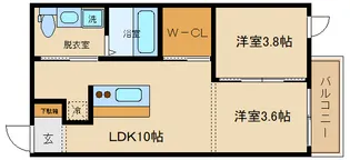 大阪府柏原市田辺1【アパート】の間取り