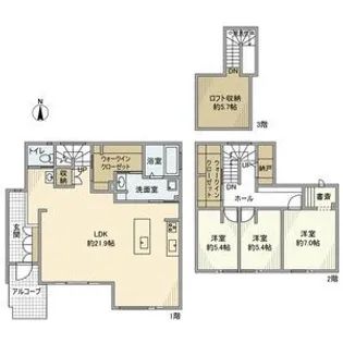 愛知県みよし市黒笹山手【一戸建】の間取り