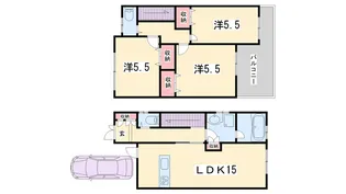 京都府京都市左京区北白川東伊織町【一戸建】の間取り