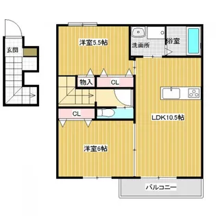 アビタシオンプリュネII【2階】の間取り