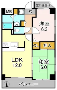 大阪府大阪市平野区背戸口3【マンション】の間取り