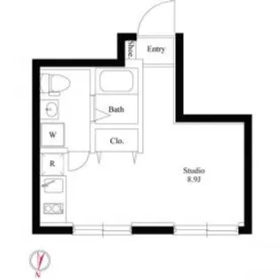 グラウンデュークス西大島【2階】の間取り
