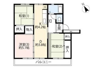 UR町田山崎【5階】の間取り