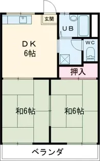コーポフレグランスB棟【1階】の間取り