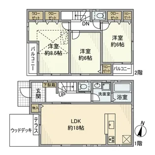東京都町田市南大谷【一戸建】の間取り