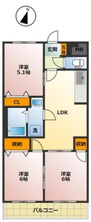 モンレーヴ染地【3階】の間取り