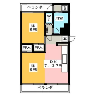 大谷口マンション【2階】の間取り