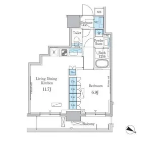 パークアクシス小伝馬町【14階】の間取り