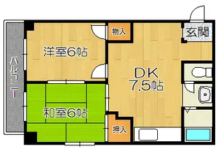 サンパティオ歌島【3階】の間取り