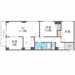 サイレンス宮の森札幌【4階】の間取り