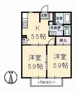 イーストビレッジ坂本 A棟【2階】の間取り