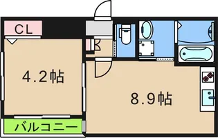 AIA難波南【4階】の間取り