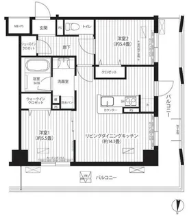 フィルージュ浦和常盤【2階】の間取り