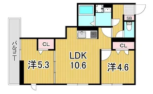 グラナーデ六町II【3階】の間取り