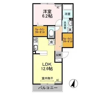 メゾンドアミカル【1階】の間取り