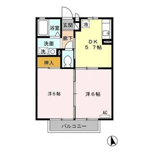 ブリーズ日高【1階】の間取り