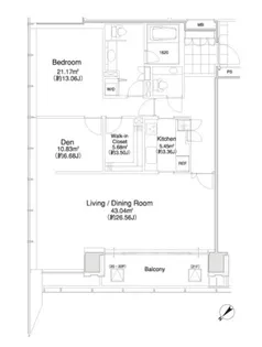 松竹スクエアレジデンス【21階】の間取り