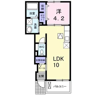 エクシードハイツM 3【1階】の間取り