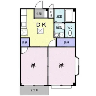エルディムふじおかB【1階】の間取り