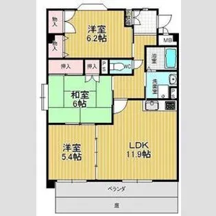 フォレスト・フィールド梅森台【1階】の間取り
