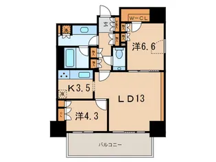 カテリーナ三田タワースイートウエストアーク【24階】の間取り
