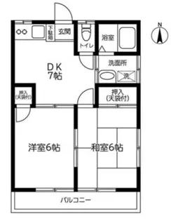 コーポ四ツ谷【2階】の間取り