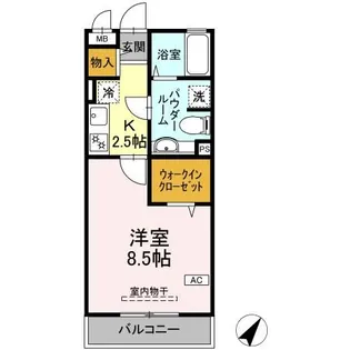 サニーフラット三ツ沢【2階】の間取り