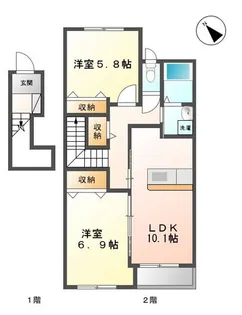 レヴァータIII(levataIII)【2階】の間取り