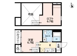 Rスクエア箱崎【2階】の間取り