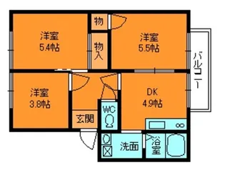西谷ハイツC【2階】の間取り