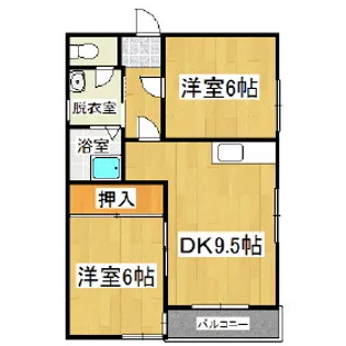 サンライズハイツ【3階】の間取り