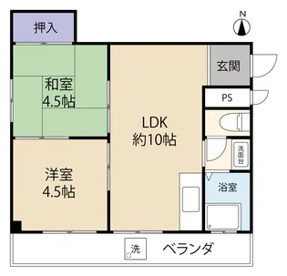 御影ハイム【3階】の間取り