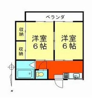 エメラルドグリーンハイツ【1階】の間取り