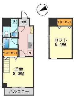 ポルト悠悠【2階】の間取り