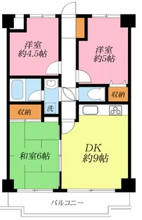ロイヤルパレス中川【3階】の間取り
