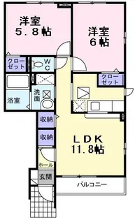 パークヒルズむらさきのB【1階】の間取り
