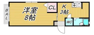 シャトーK安部山B棟【1階】の間取り